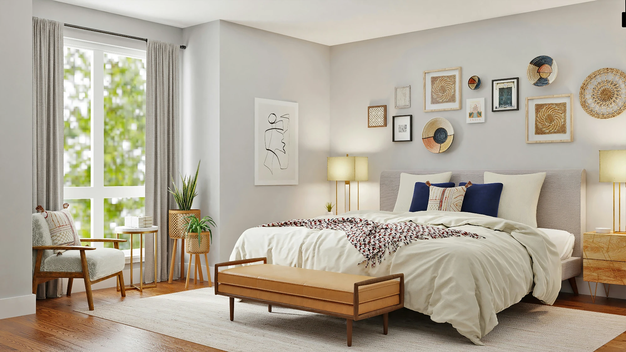 3D visualisation of a master bedroom suite